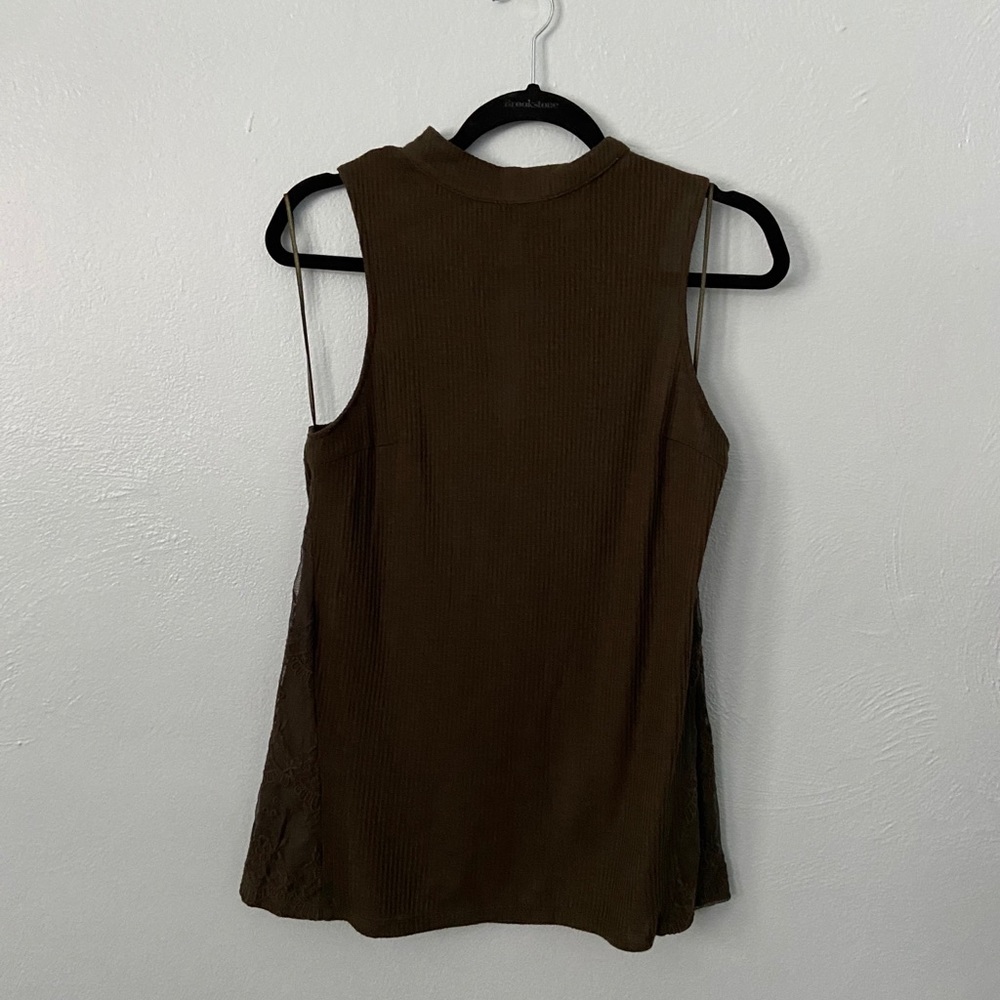 Deep Green mock turtle neck tank
